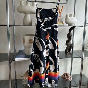 Farm Rio Toucan Tank Top Midi Dress (XS)